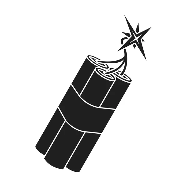 Dynamit ikona stylu czarno na białym tle. Identyfikator WLID zachód symbol Stockowa ilustracja wektorowa. — Wektor stockowy