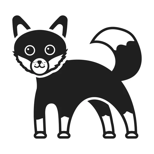 Icono de Fox en estilo negro aislado sobre fondo blanco. Animales símbolo stock vector ilustración . — Vector de stock