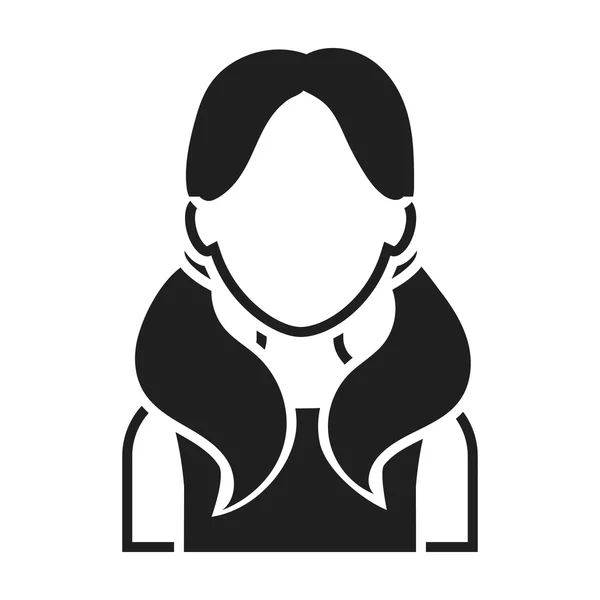 Menina com coroa ícone em estilo preto isolado no fundo branco. Avatar símbolo estoque vetor ilustração . —  Vetores de Stock