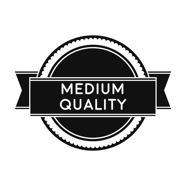Icona di media qualità in stile nero isolata su sfondo bianco. Illustrazione vettoriale stock simbolo etichetta . — Vettoriale Stock