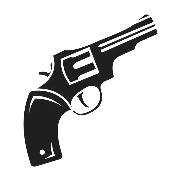 Icono Revolver en estilo negro aislado sobre fondo blanco. Wlid oeste símbolo stock vector ilustración . — Vector de stock