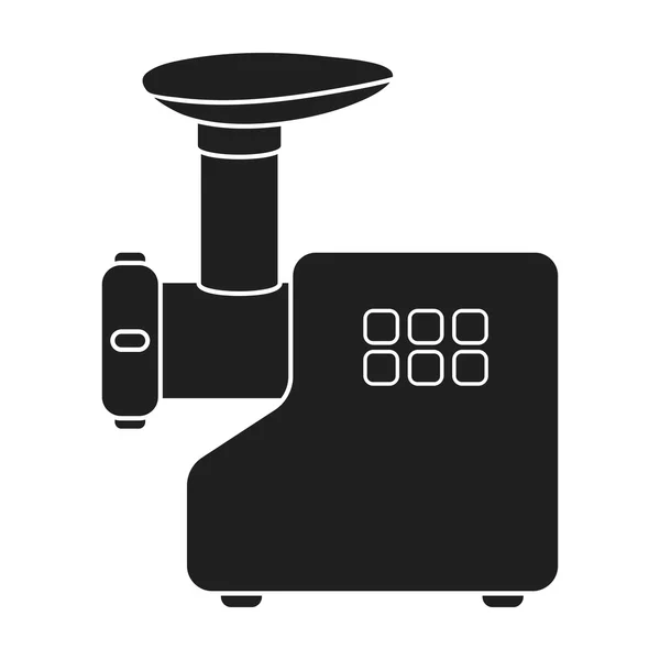 Electical meat grinder icon in black style isolated on white background. Household appliance symbol stock vector illustration. — Stock Vector