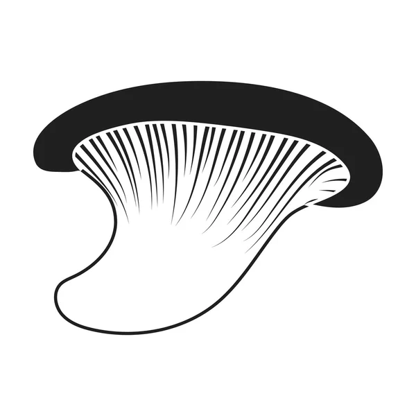 Icône huître en style noir isolé sur fond blanc. Symbole champignon illustration vectorielle de stock . — Image vectorielle