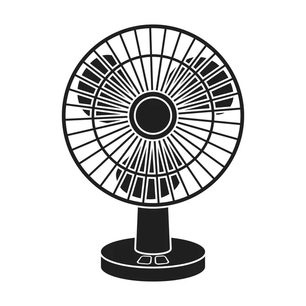 Fan-Symbol im schwarzen Stil isoliert auf weißem Hintergrund. Haushaltsgerät Symbol Aktienvektor Illustration. — Stockvektor