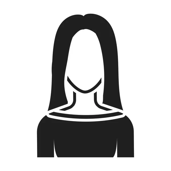 Icône femme de style noir isolé sur fond blanc. Illustration vectorielle du symbole Avatar . — Image vectorielle