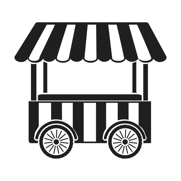 Icono de carrito de bocadillos en estilo negro aislado sobre fondo blanco. Circo símbolo stock vector ilustración . — Archivo Imágenes Vectoriales