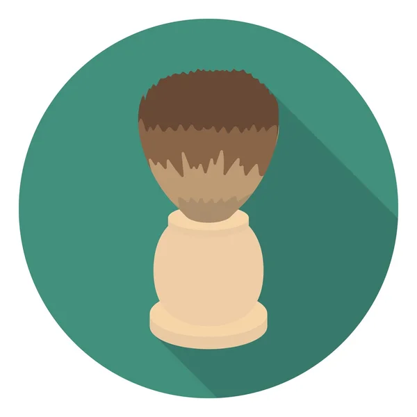 Icona pennello da barba in stile piatto isolato su sfondo bianco. Simbolo parrucchiere stock illustrazione vettoriale . — Vettoriale Stock