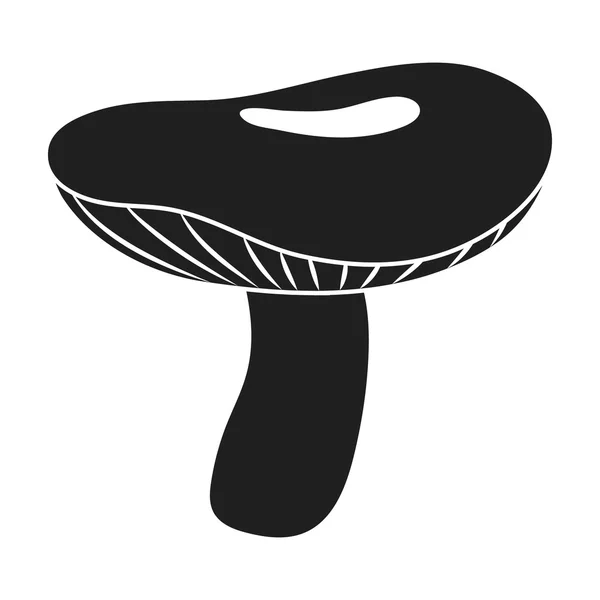 Holubinka ikona v černém stylu izolovaných na bílém pozadí. Houbová symbol akcií vektorové ilustrace. — Stockový vektor