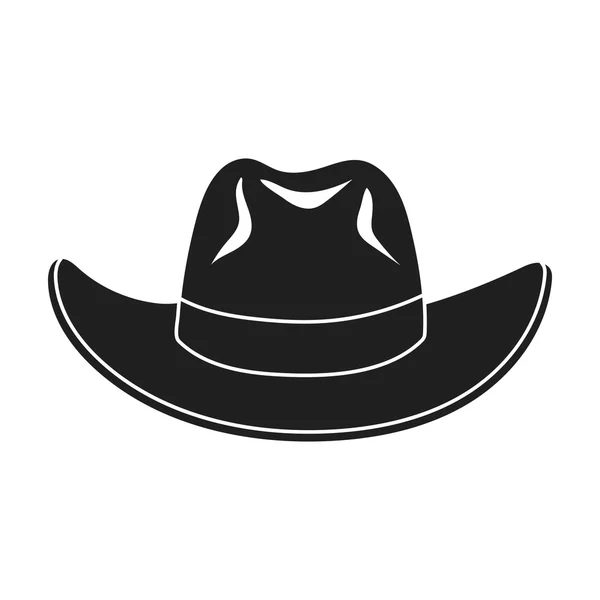 Icono de sombrero vaquero en estilo negro aislado sobre fondo blanco. Sombreros símbolo stock vector ilustración . — Archivo Imágenes Vectoriales