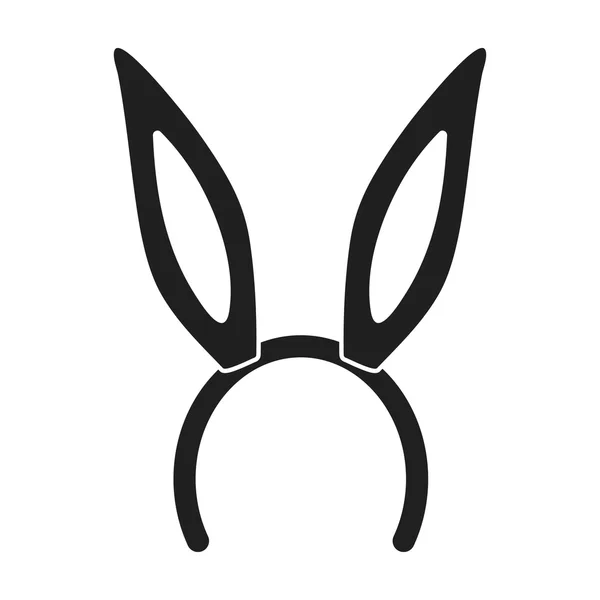 Icono de diadema de conejito en estilo negro aislado sobre fondo blanco. Sombreros símbolo stock vector ilustración . — Archivo Imágenes Vectoriales