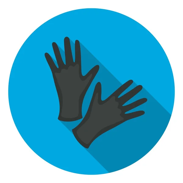 Gants de protection en caoutchouc noir icône dans un style plat isolé sur fond blanc. Image vectorielle de stock de symbole de tatouage . — Image vectorielle