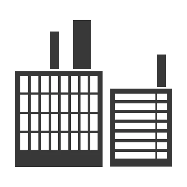Fabrik-Symbol im schwarzen Stil isoliert auf weißem Hintergrund. Fabrik Symbol Aktienvektor Illustration. — Stockvektor