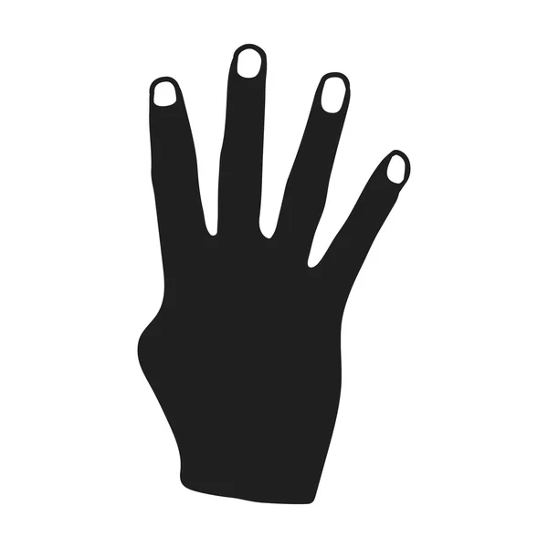 Знак Рабия знак в черном стиле изолированы на белом фоне. Ручные жесты - векторная иллюстрация . — стоковый вектор