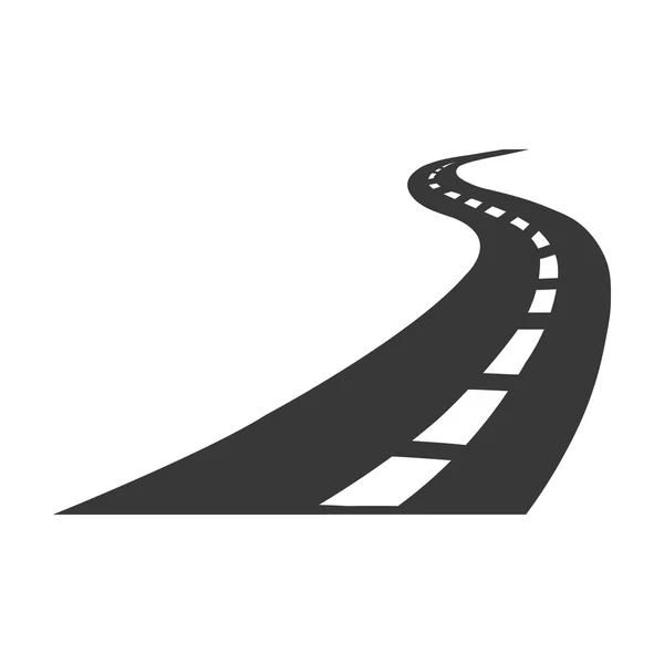 Icona stradale in stile nero isolata su sfondo bianco. Illustrazione vettoriale stock simbolo logistico . — Vettoriale Stock