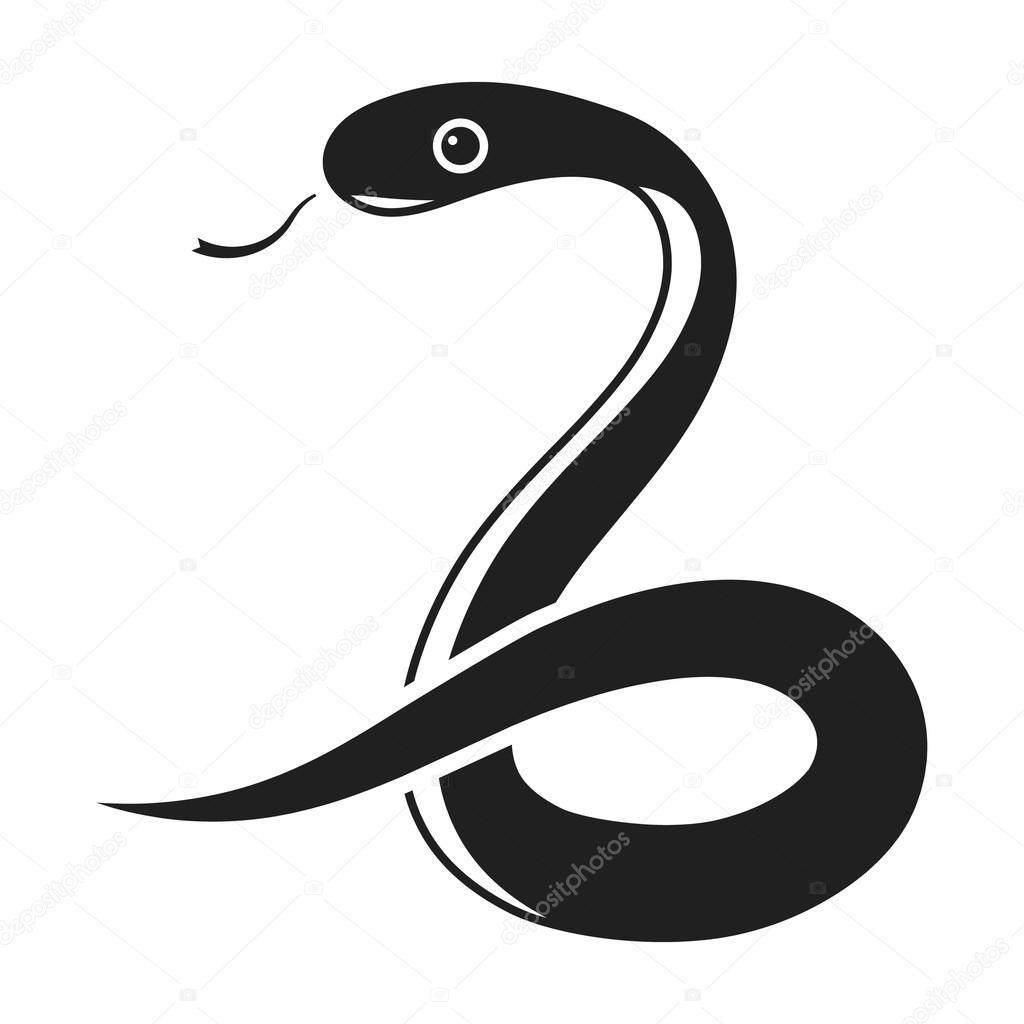 Snake icon in black style isolated on white background. Animals symbol vector illustration.