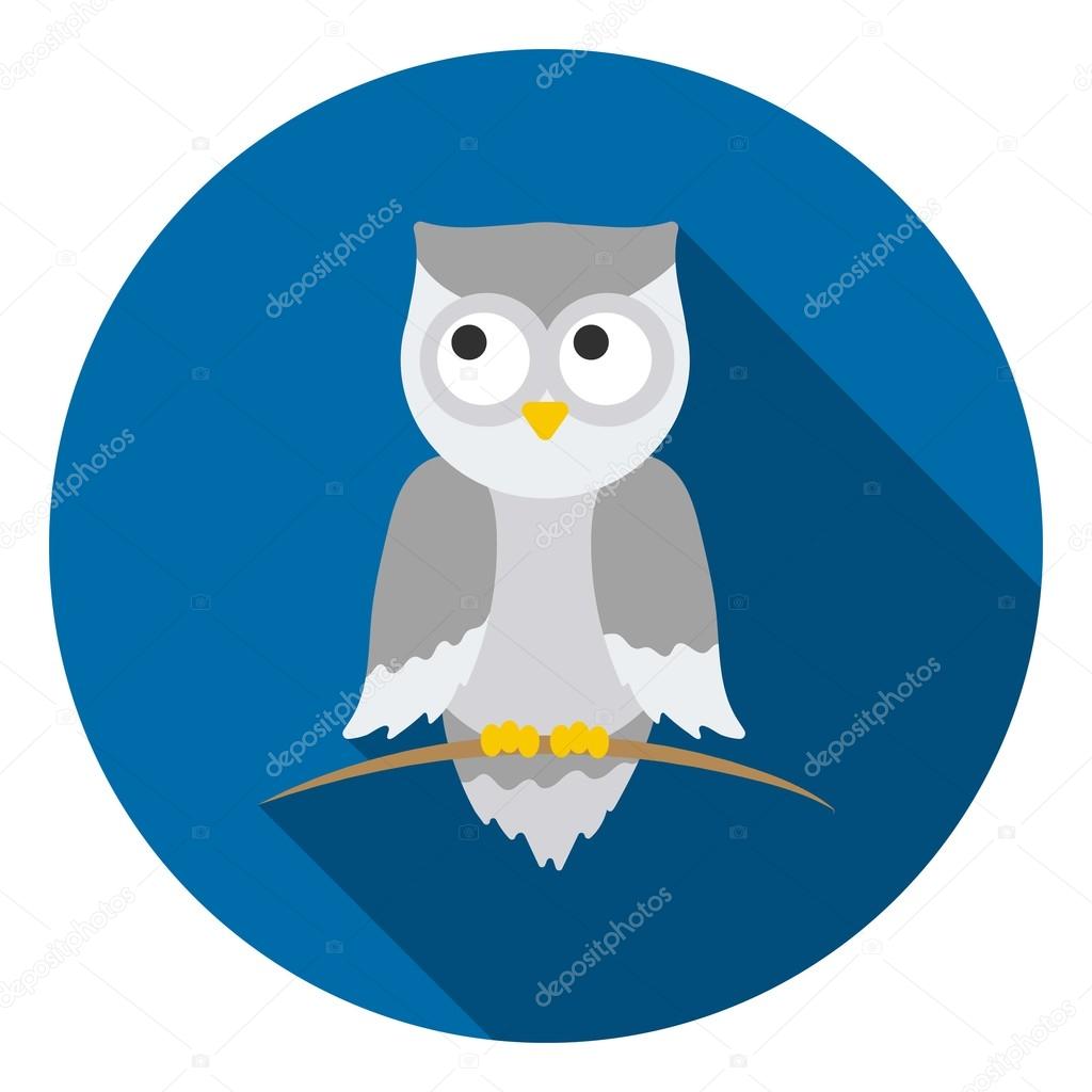 Owl icon in flat style isolated on white background. Animals symbol stock vector illustration.