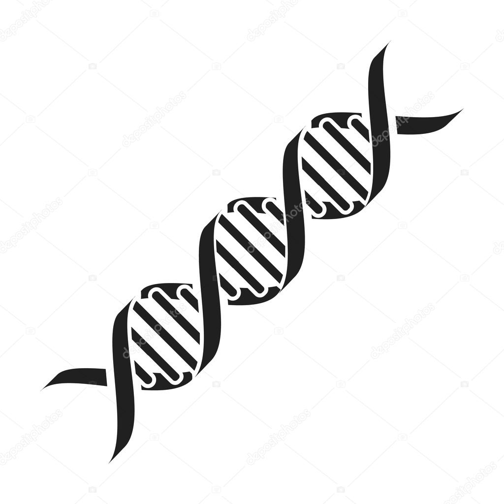 DNA code icon in black style isolated on white background. Medicine and ...