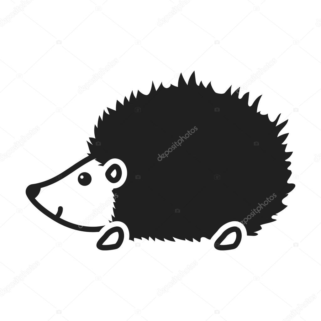 Hedgehog icon in black style isolated on white background. Animals symbol vector illustration.