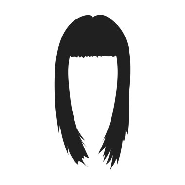 Kadının saç modeli simgesi beyaz arka plan üzerinde izole Siyah tarzında. Sakal sembol stok vektör çizim.