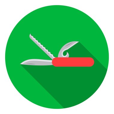 Beyaz arka plan üzerinde izole düz tarzı bıçak simgesi. Kamp sembol stok vektör çizim.