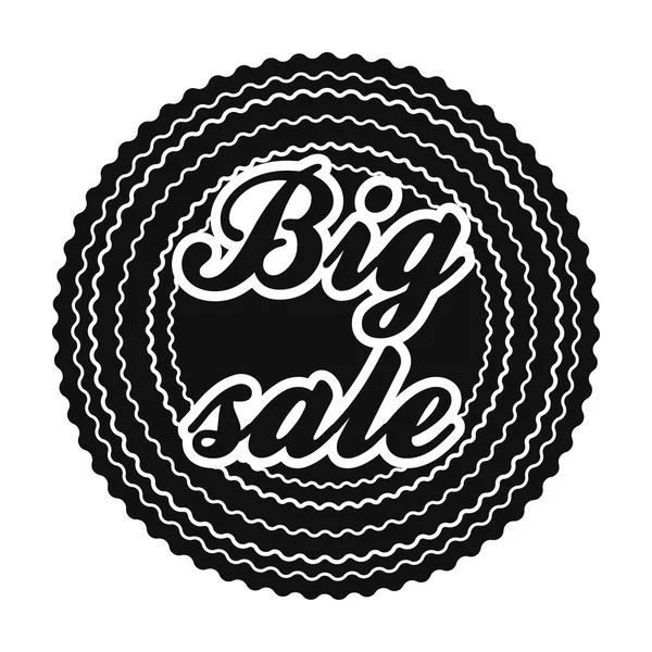 Big sale icon in black style isolated on white background. Label symbol stock vector illustration. — Stock Vector