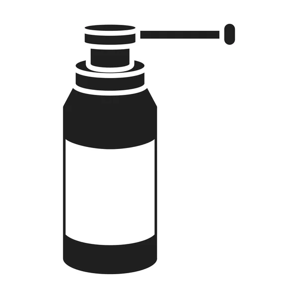 Ícone de spray de garganta em estilo preto isolado no fundo branco. Medicina e hospital símbolo estoque vetor ilustração . — Vetor de Stock