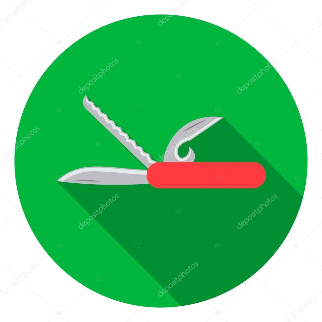 Knife icon in flat style isolated on white background. Camping symbol vector illustration.