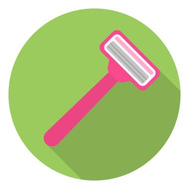 Düz stil beyaz arka plan üzerinde izole Emanet jilet simgesini. Hairdressery sembol stok vektör çizim.