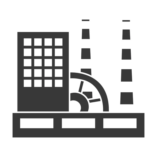 Fabrik-Symbol im schwarzen Stil isoliert auf weißem Hintergrund. Fabrik Symbol Aktienvektor Illustration. — Stockvektor