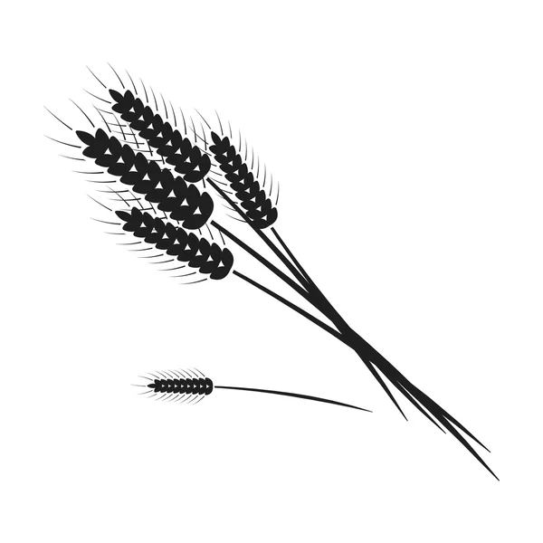 Paquete de icono de trigo en estilo negro aislado sobre fondo blanco. Día de Acción de Gracias canadiense símbolo stock vector ilustración . — Vector de stock