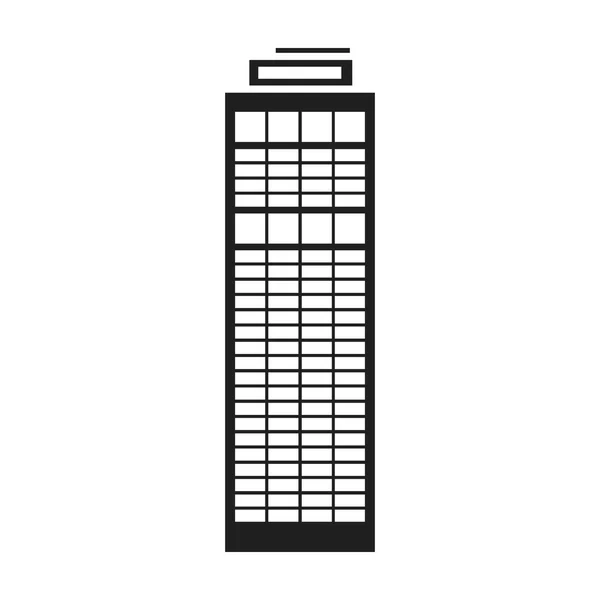Значок небоскреба в черном стиле изолирован на белом фоне. Векторная иллюстрация строительных символов . — стоковый вектор