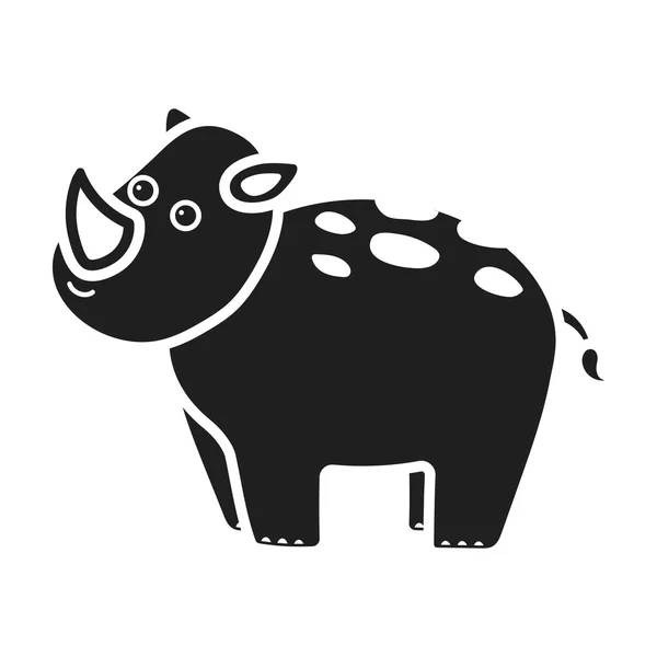Icône rhinocéros de style noir isolée sur fond blanc. Illustration vectorielle du symbole animal . — Image vectorielle
