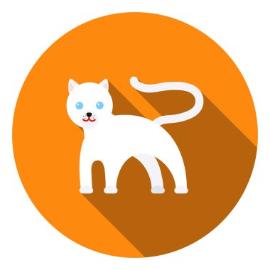 Beyaz arka plan üzerinde izole düz stilde Panter simge. Hayvanlar sembol stok vektör çizim.