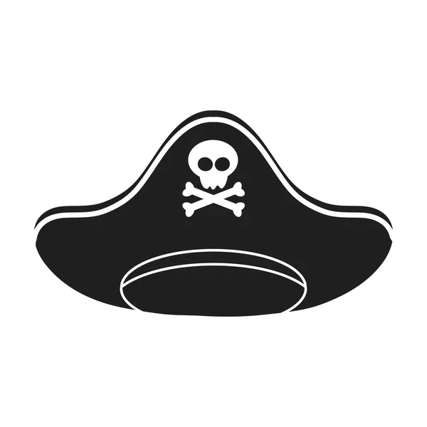 Piratenhut-Symbol im schwarzen Stil isoliert auf weißem Hintergrund. Hüte Symbol Aktienvektor Illustration. — Stockvektor