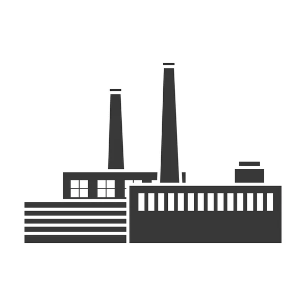 工厂中孤立的白色背景上的黑色风格的图标。工厂符号股票矢量图. — 图库矢量图片