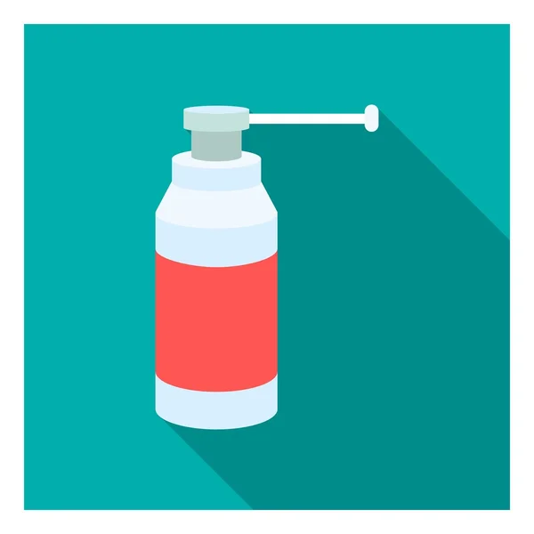 Icono de spray de garganta en estilo plano aislado sobre fondo blanco. Medicina y hospital símbolo stock vector ilustración . — Archivo Imágenes Vectoriales