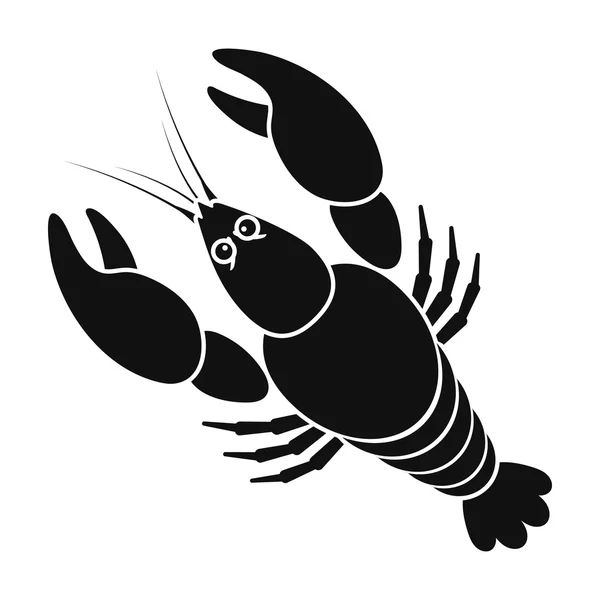 Boiled lobster icon in black style isolated on white background. Oktoberfest symbol stock vector illustration. — Stock Vector