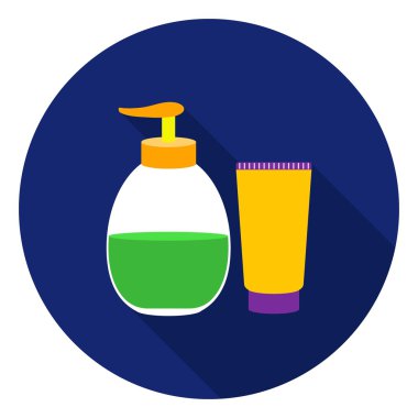 Düz stil beyaz arka plan üzerinde izole simgesinde jel ile tüp. Dövme sembol stok vektör çizim.