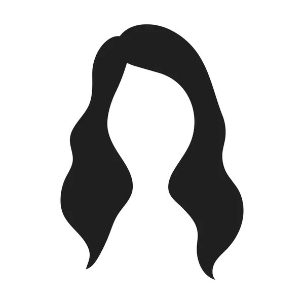 Ícone de penteado da mulher em estilo preto isolado no fundo branco. Figura vetorial de estoque de símbolo de barba . — Vetor de Stock