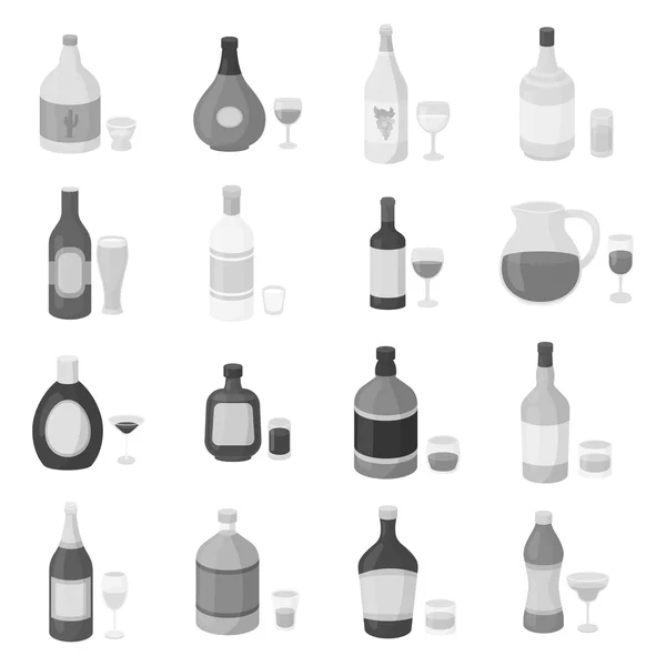 Alkohol umieszczaæ ikony w stylu monochromatyczne. Duży zbiór ilustracji alkoholu wektor symbol — Wektor stockowy