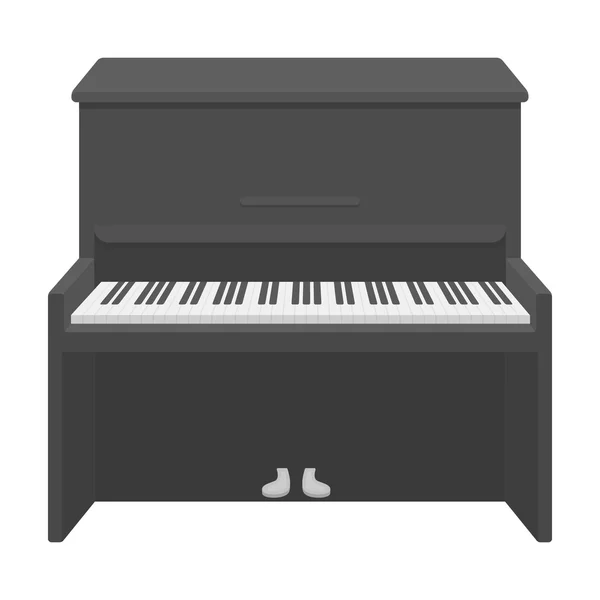 Icône de piano dans un style monochrome isolé sur fond blanc. Instruments de musique symbole illustration vectorielle de stock — Image vectorielle