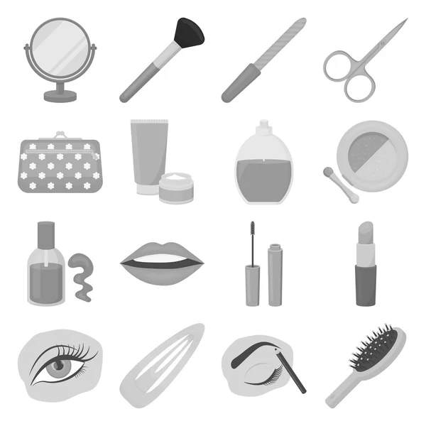 Make up set icons in monochrome style. Big collection of make up vector symbol stock illustration . — Stock Vector