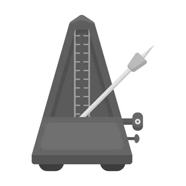 Metronoom pictogram in zwart-wit stijl geïsoleerd op een witte achtergrond. Muziekinstrumenten symbool voorraad vectorillustratie — Stockvector