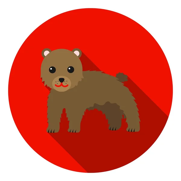 Oso icono en estilo plano aislado sobre fondo blanco. Animales símbolo stock vector ilustración . — Vector de stock