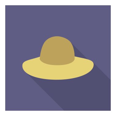 Düz stil beyaz arka plan üzerinde izole şapka simgesini. Giysi sembol stok vektör çizim.