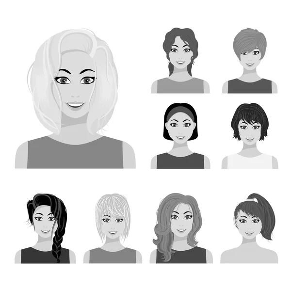 Femme ensemble icônes dans un style monochrome. Grande collection de femme vecteur symbole illustration stock — Image vectorielle