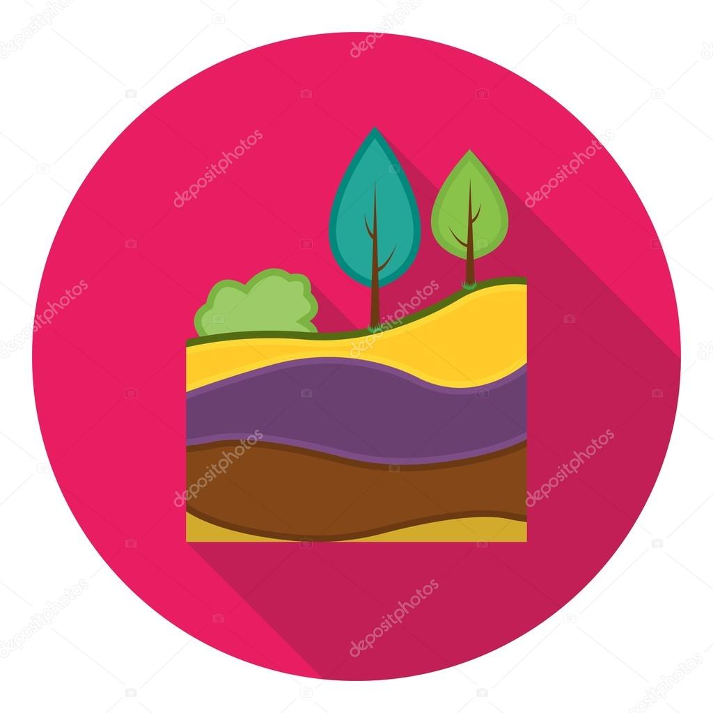 Layers of the earth icon in flat style isolated on white background. Mine symbol stock vector illustration.