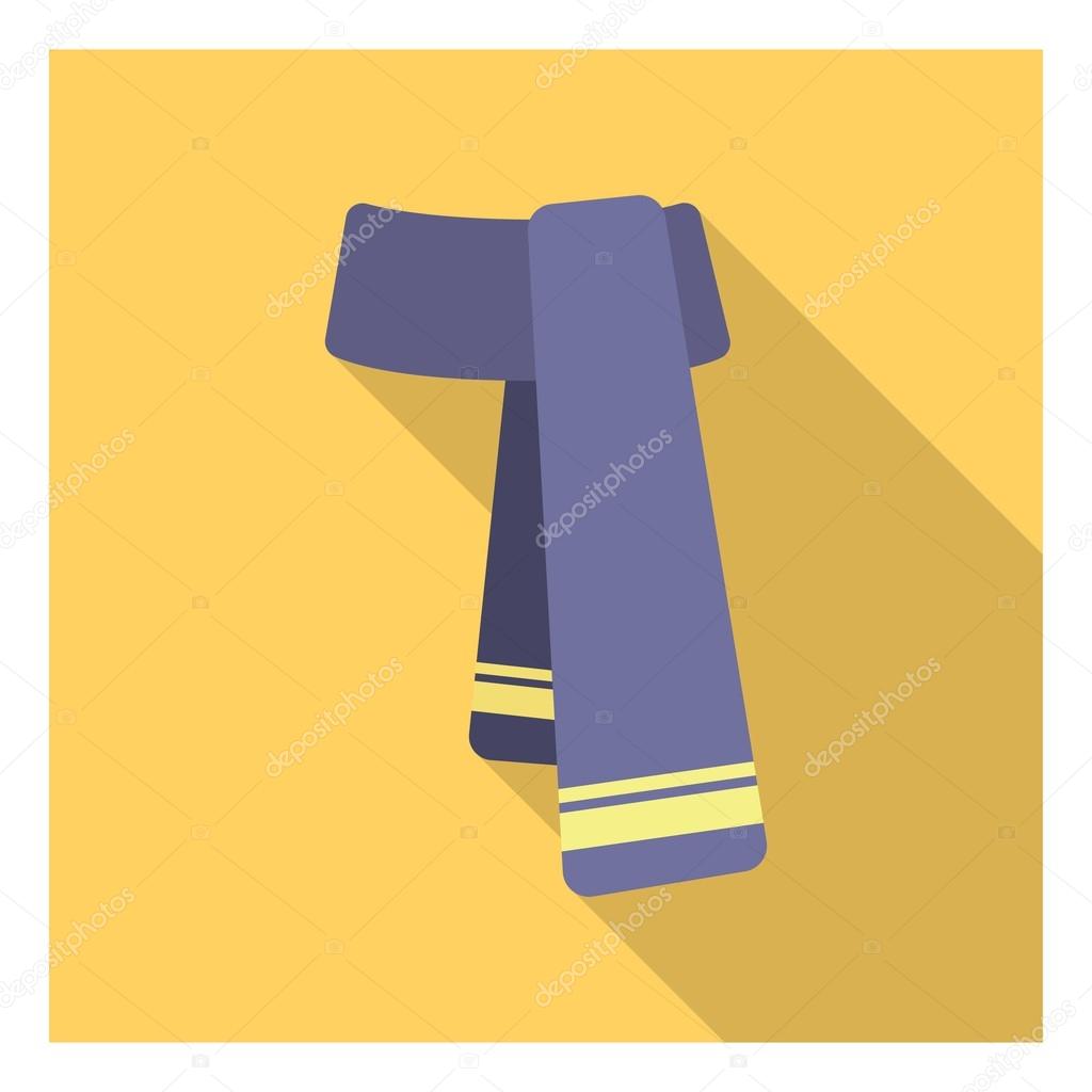 Scarf icon in flat style isolated on white background. Clothes symbol stock vector illustration.