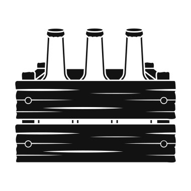 Bira simge siyah stil beyaz arka plan üzerinde izole içinde ile kutu. Oktoberfest sembol stok vektör çizim.