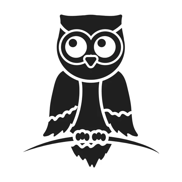 Icône hibou dans le style noir isolé sur fond blanc. Illustration vectorielle du symbole animal . — Image vectorielle